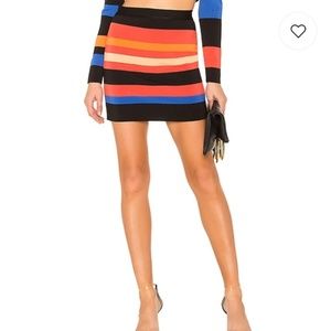 NBD multi stripe mini skirt